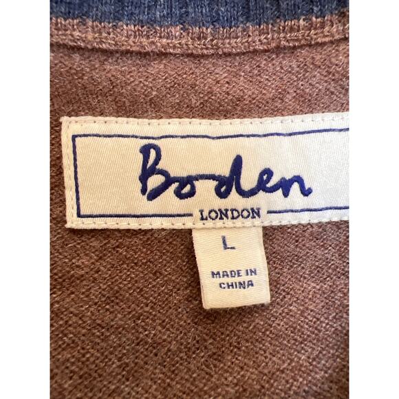 Boden Men's Lambswool V Neck Sweater Vest Size Large Brown - Picture 3 of 4